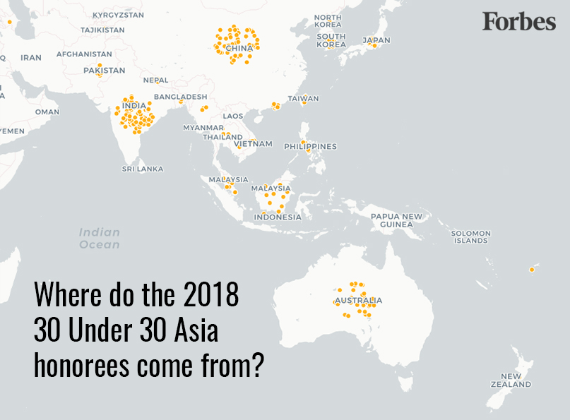 U30 Asia 2018 Region Breakdown